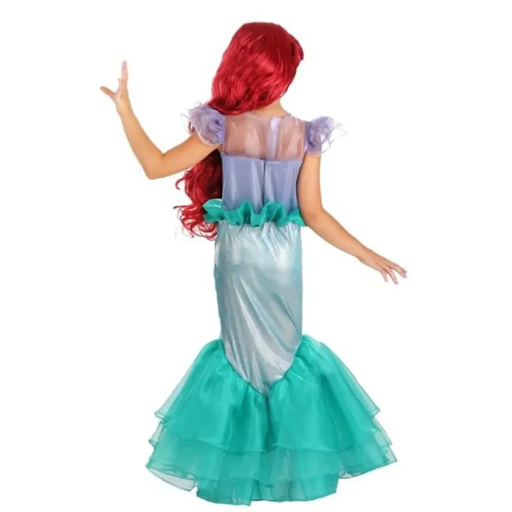Disney Ariel The Little Mermaid Costume with Red Wig Complete Set Small 4-6